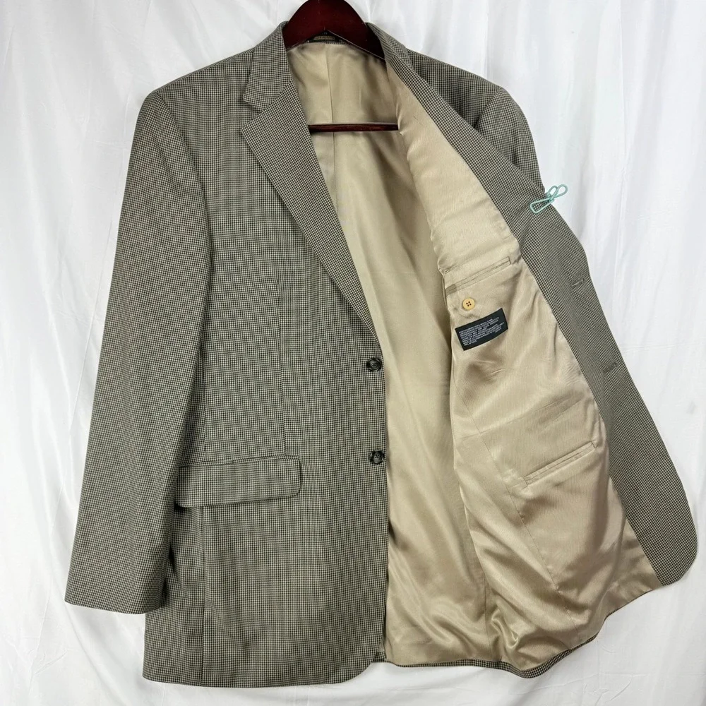 Mens Houndstooth Blazer Sport Coat Jacket‎ Lined Pockets Button Front